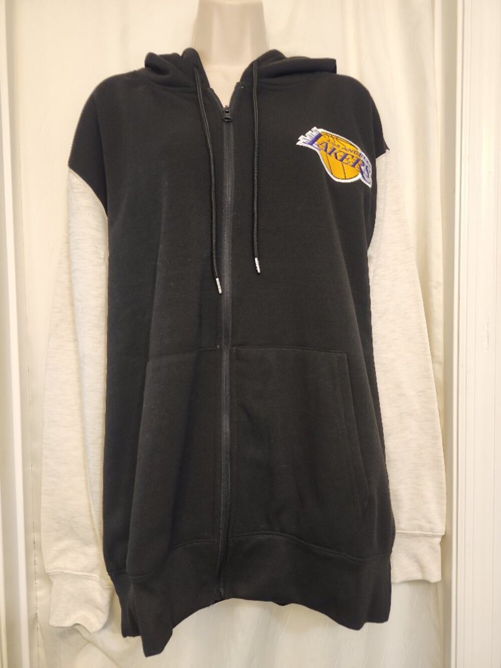 Los Angeles Lakers Ultra Game Hoodie Mens Full Zip Black NBA Jacket Sz L NWT